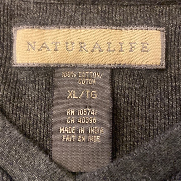 Naturalife Sweater Grey V Neck Men’s XL - Picture 3 of 7
